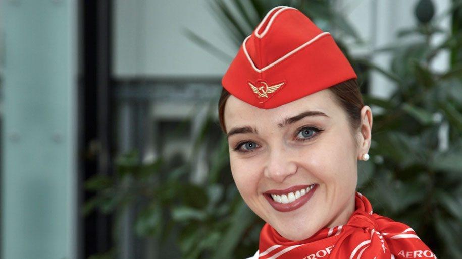 Une hôtesse de l'air d'Aeroflot