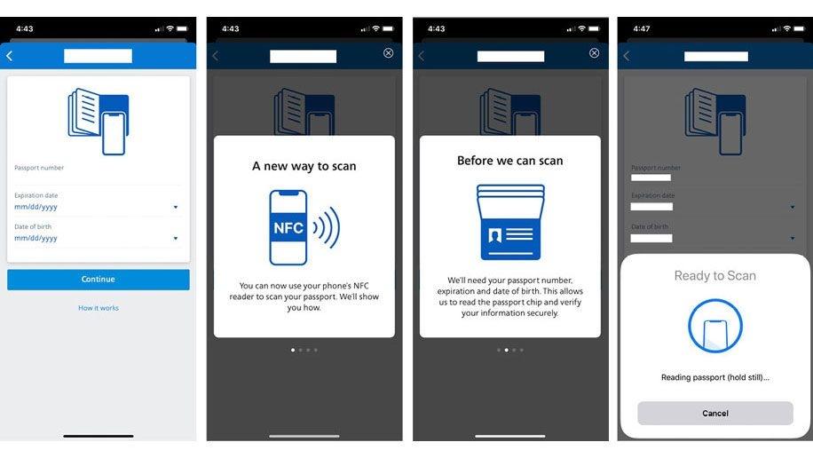 American Airlines: scan des passeports avec l'appli mobile