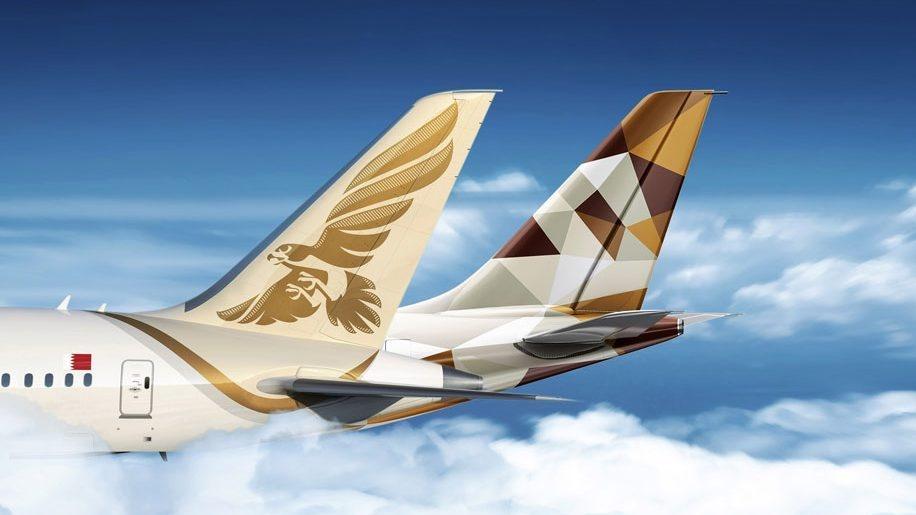Des avions d'Etihad et Gulf Air