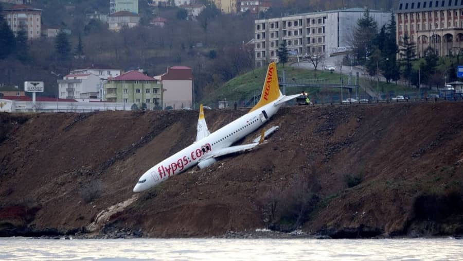 Spectaculaire sortie de piste d’un Boeing de Pegasus