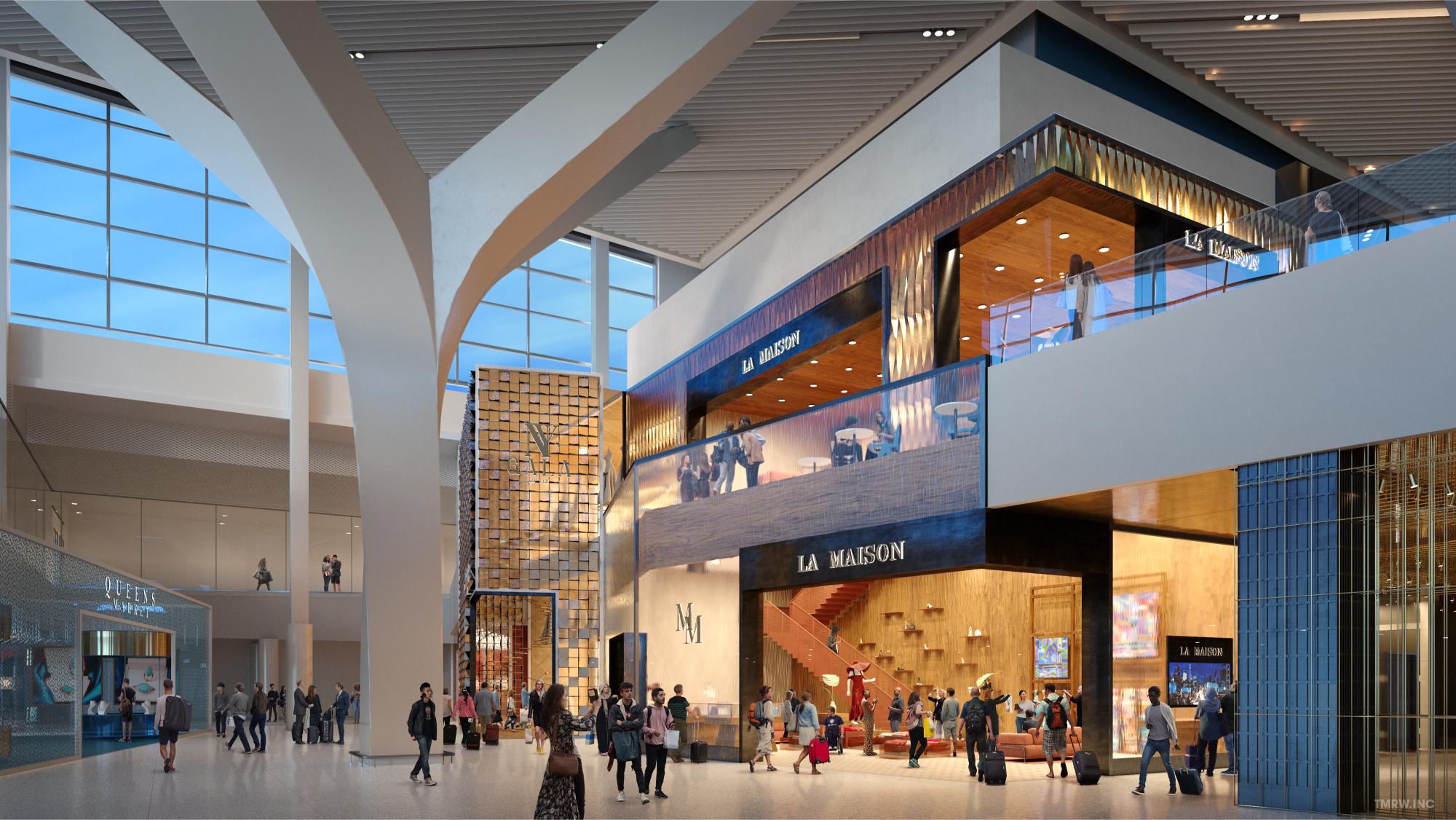 rendering of new terminal boutiques