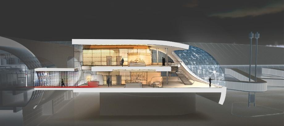 Le futur salon Schengen d'Air France au 2F à Roissy