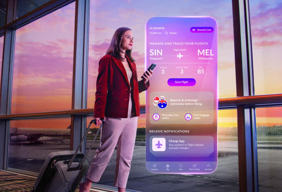 A l'aéroport de Changi des voyages sans passeports