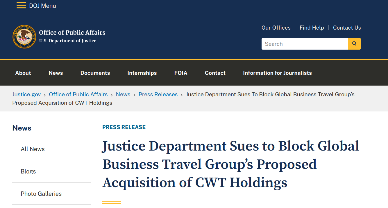 Le DOJ cesse ses poursuites contre la fusion AMEX CWT