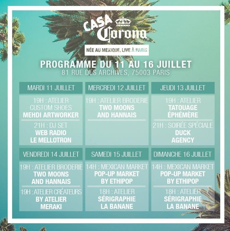 programmation casa corona