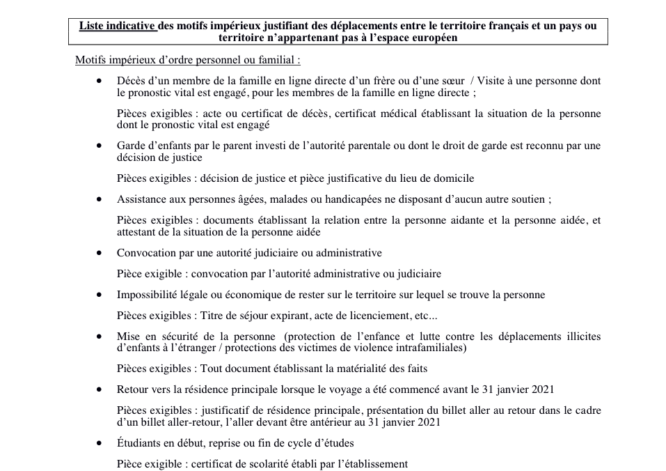 Français de l’étranger non vaccinés : fin des motifs impérieux