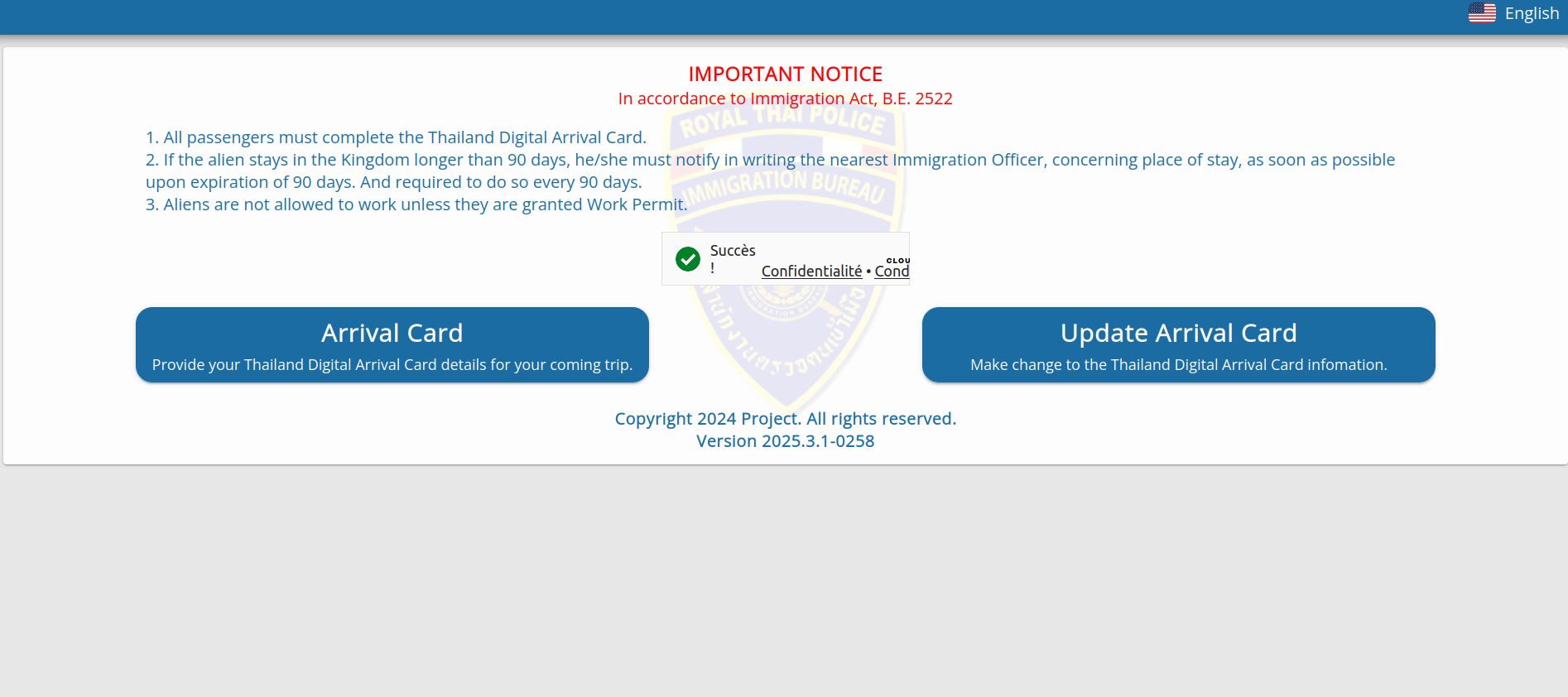 la carte tdac en thailande sera mise en place le 1er mai
