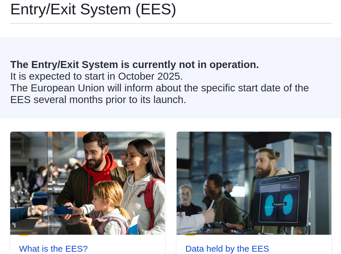 L'entry exit system mis en place en octobre 2025