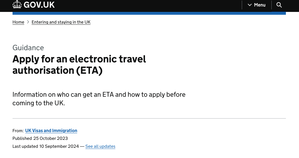 UNe autorisationd e voyage pour le royaume-uni dès avril 2025