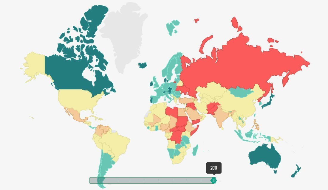 Le monde a été un peu plus paisible en 2016