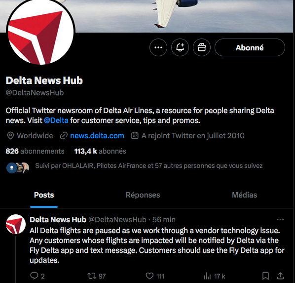 Panne informatique majeure ce jour chez les compagnies aériennes