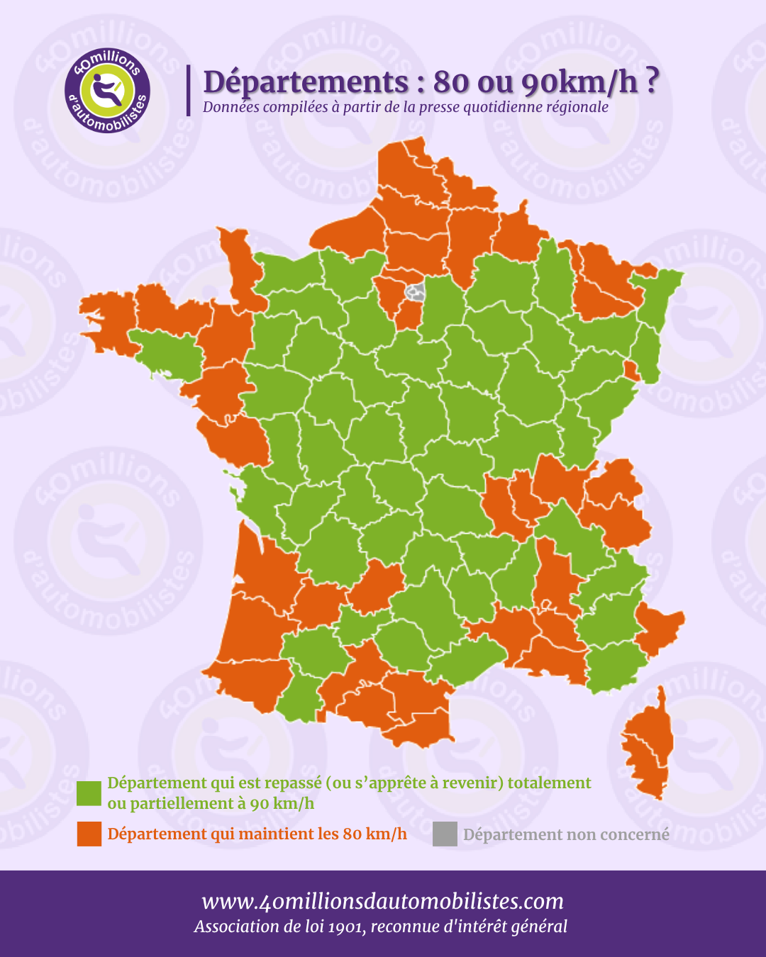 Beaucoup de départements sont revenus aux 90 km/h