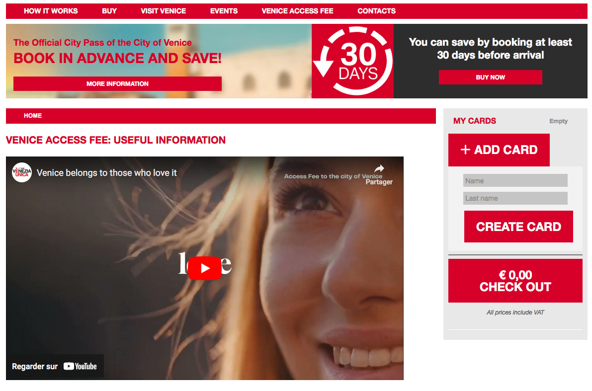 Venise facture un droit d'accès 