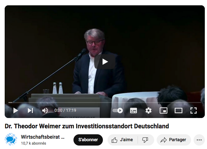 Theodor Weimer a fortement critiqué le gouvernement allemand