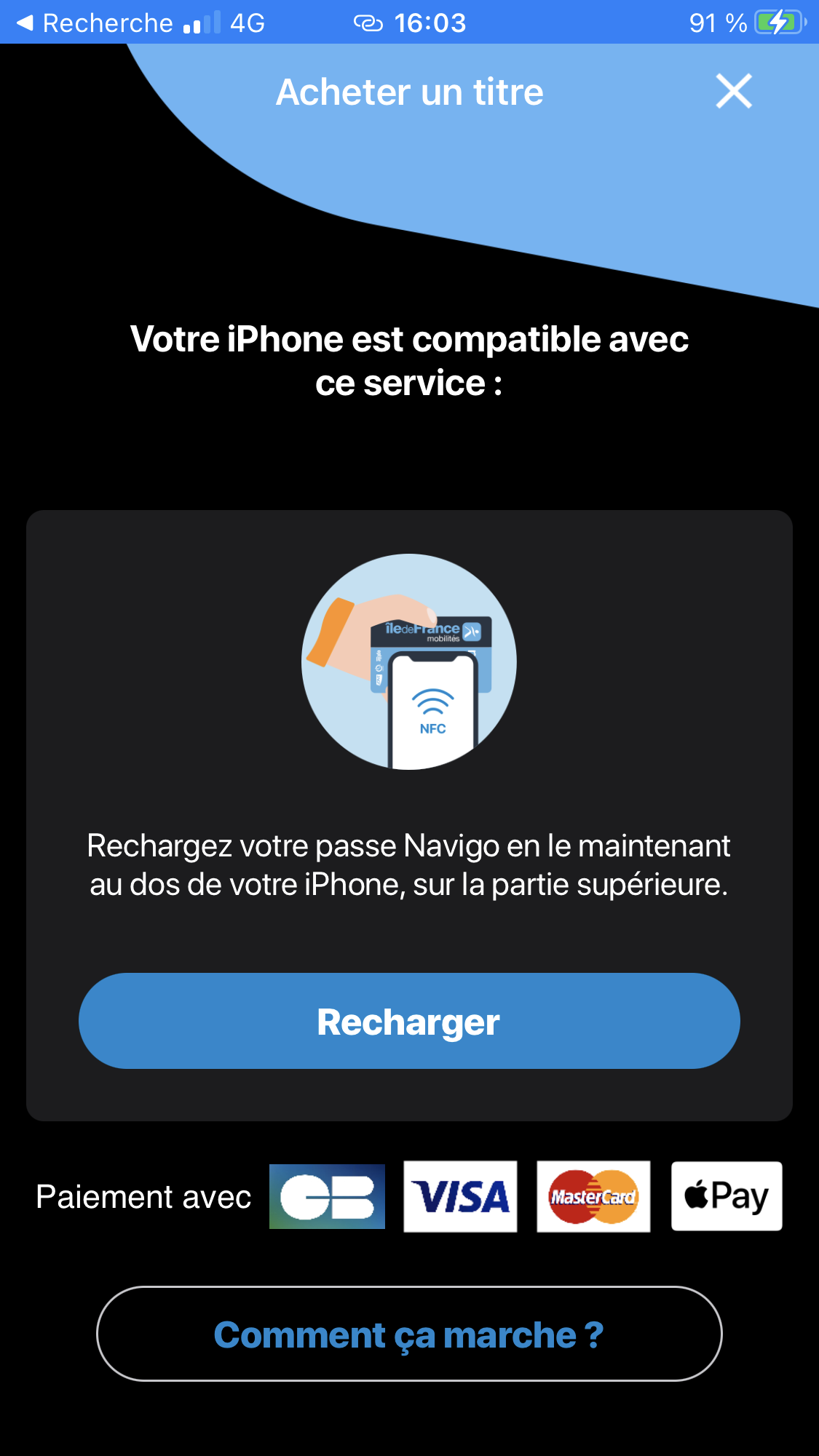 navigo2 achat billet transilien